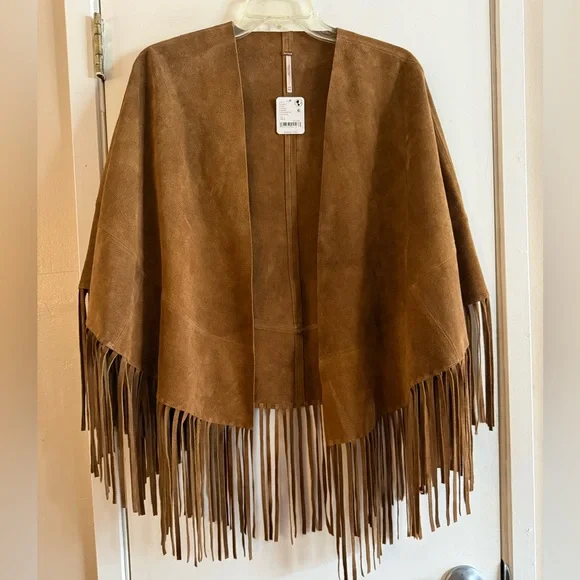 Free People Fire Nights Suede Shawl